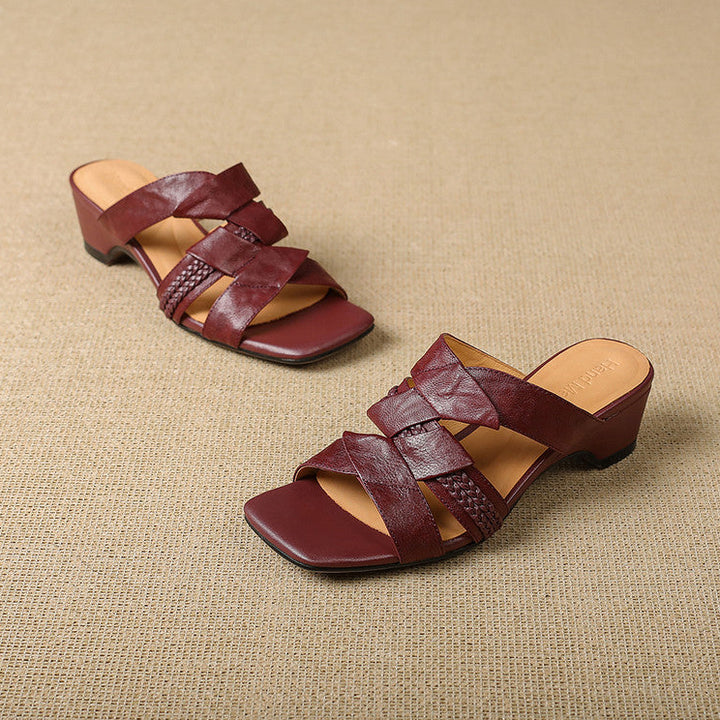 Elanora Genuine Leather Mules