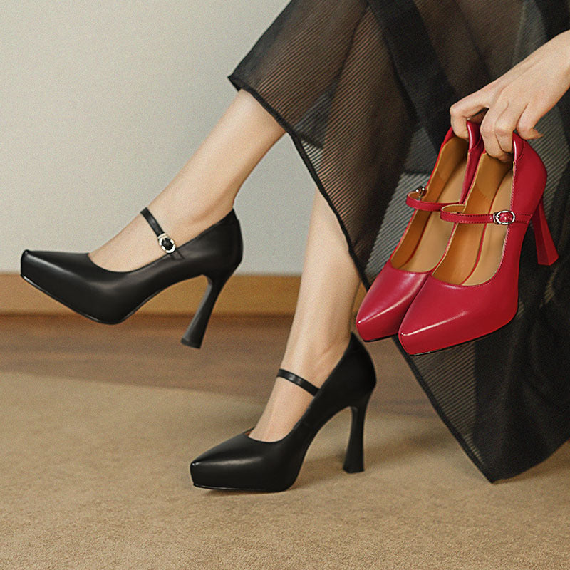 Camille Genuine Leather Heels