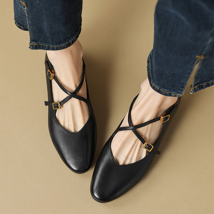 Esmira Genuine Leather Flats