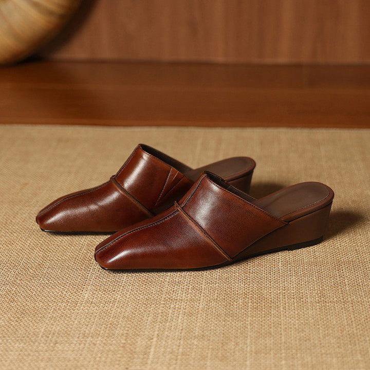 Lucie Genuine Leather Mules