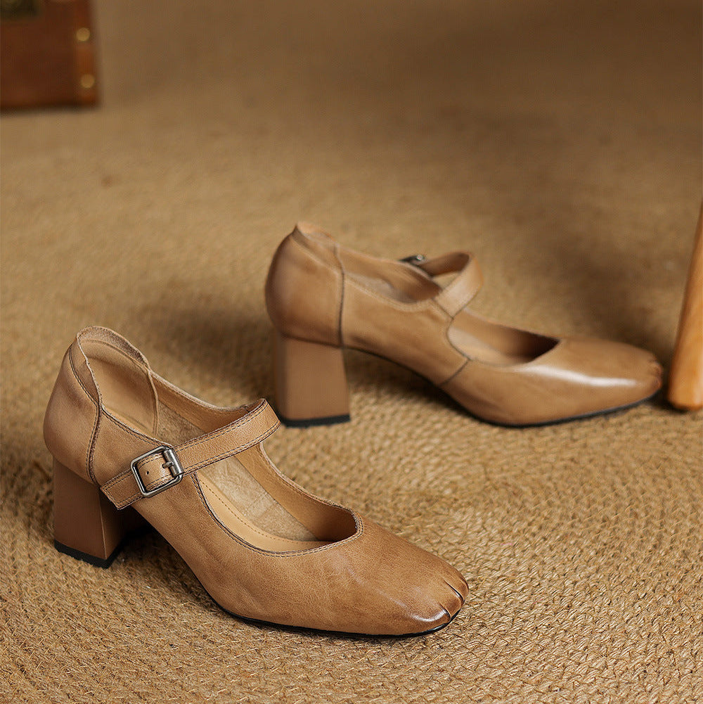 Cira Genuine Leather Heels