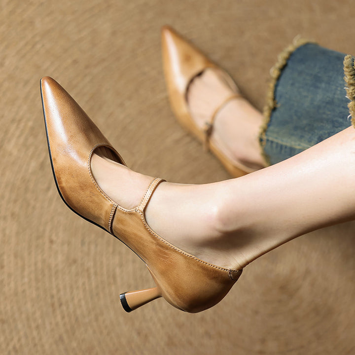 Eva Genuine Leather Heels