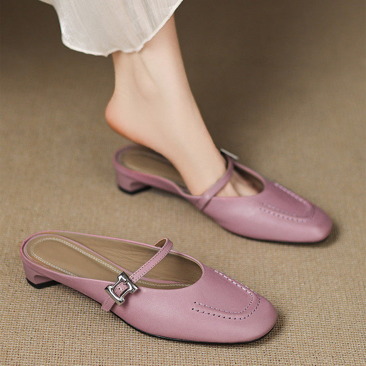 Elira Genuine Leather Mules
