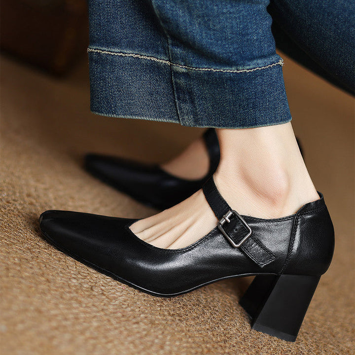 Cira Genuine Leather Heels