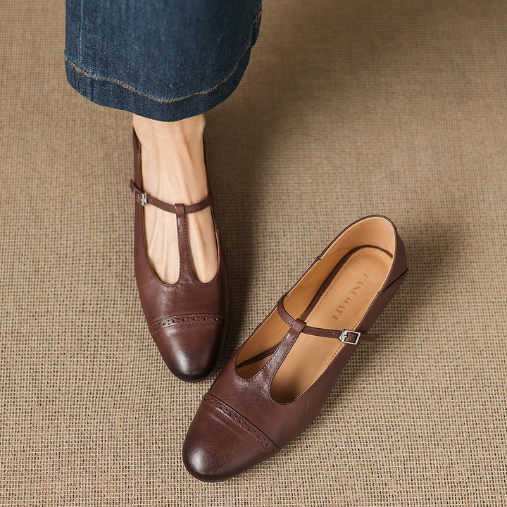 Elina Genuine Leather Flats
