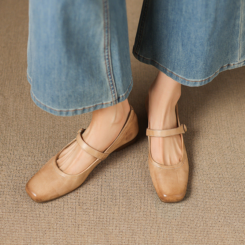 Orelia Genuine Leather Flats