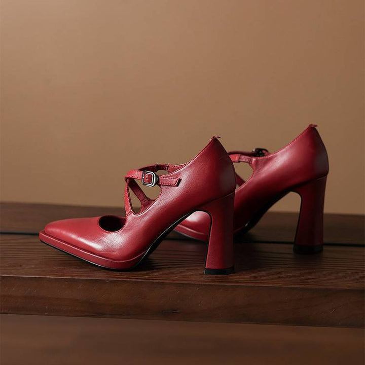 Elva Genuine Leather Heels