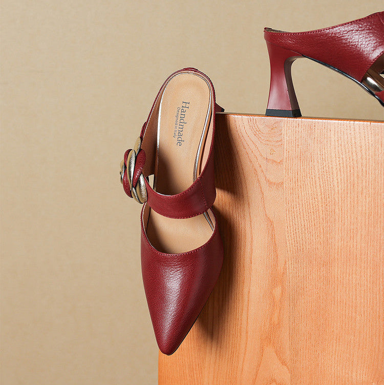 Amaria Genuine Leather Heels