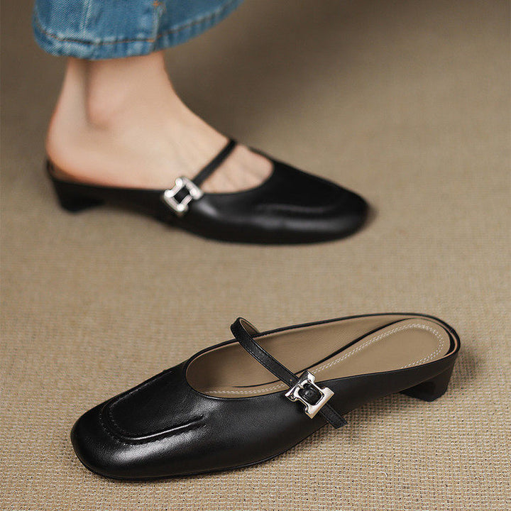 Elira Genuine Leather Mules