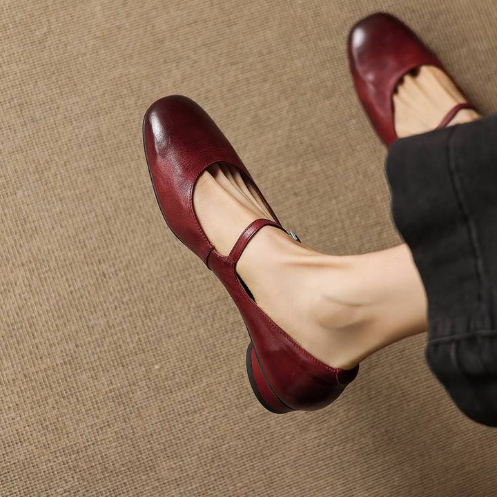 Rose Genuine Leather Flats