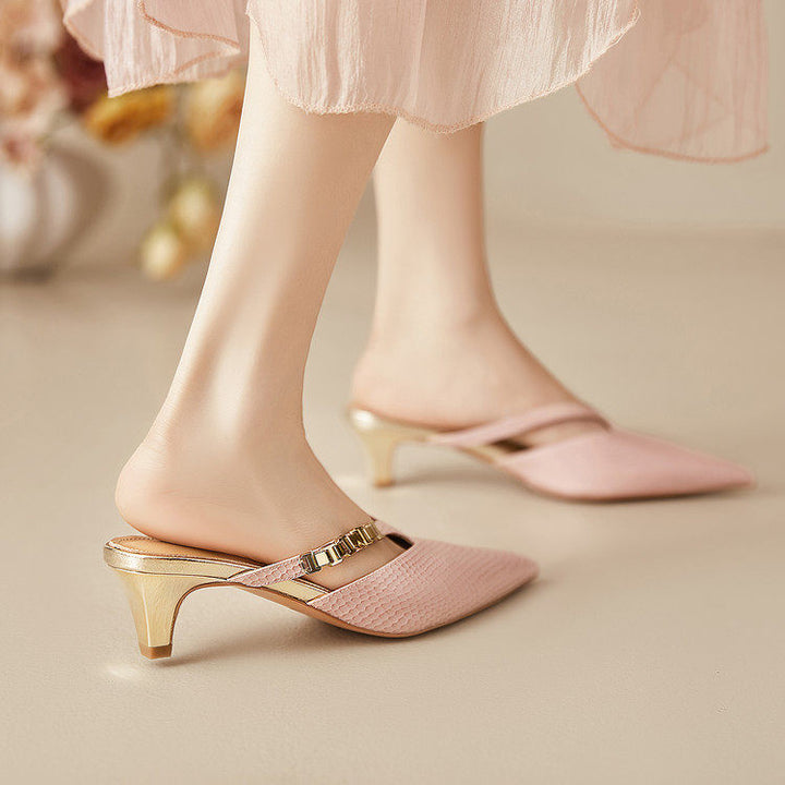 Ivory Genuine Leather Mules