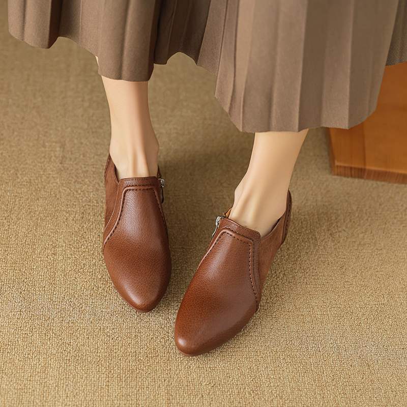 Talia Genuine Leather Flats