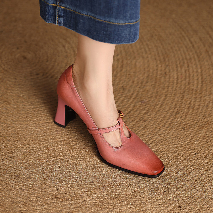 Velmira Genuine Leather Heels