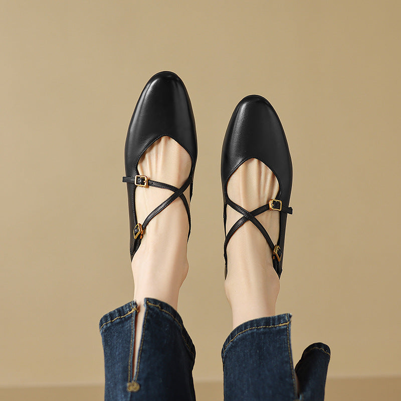 Esmira Genuine Leather Flats