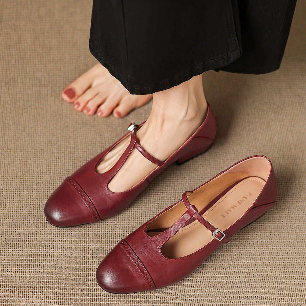 Elina Genuine Leather Flats