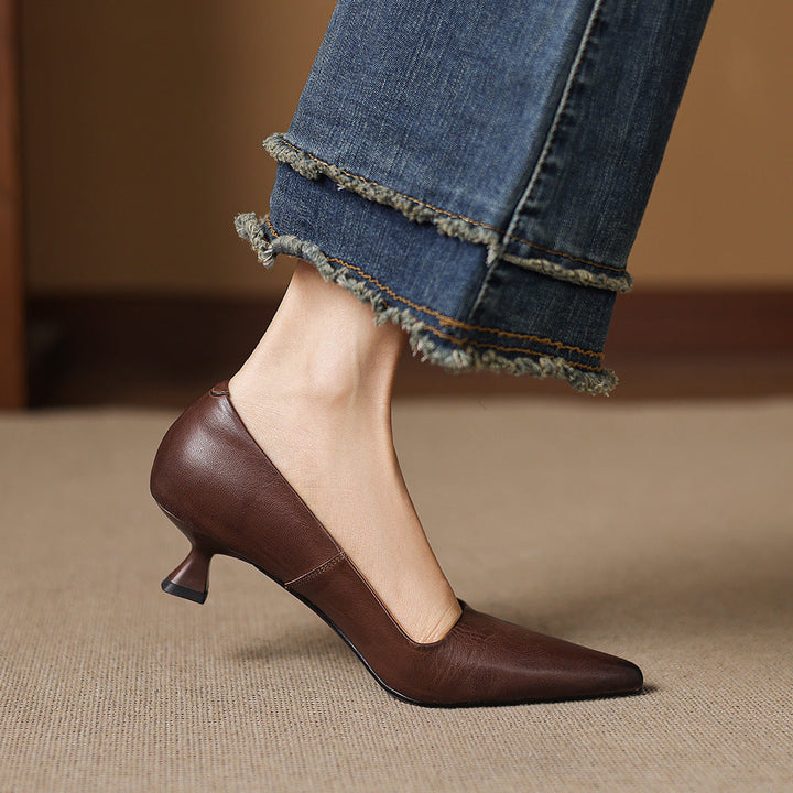 Calina Genuine Leather Heels