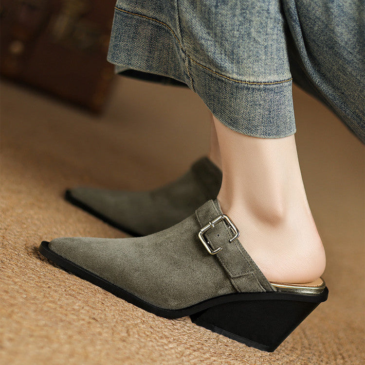 Noellea Suede Heeled Mules