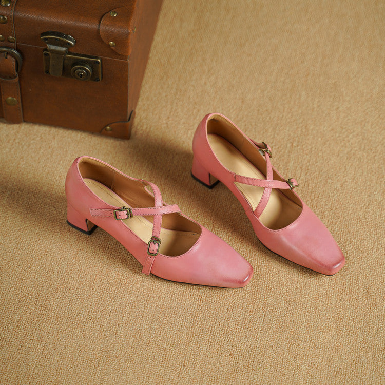 Auri Genuine Leather Heels