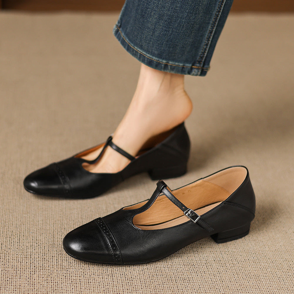 Elina Genuine Leather Flats