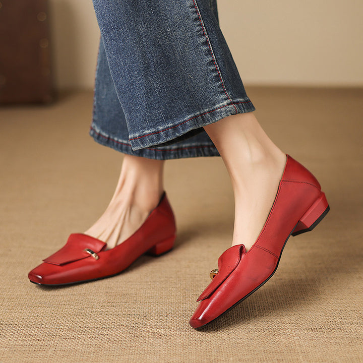 Luciana Genuine Leather Flats