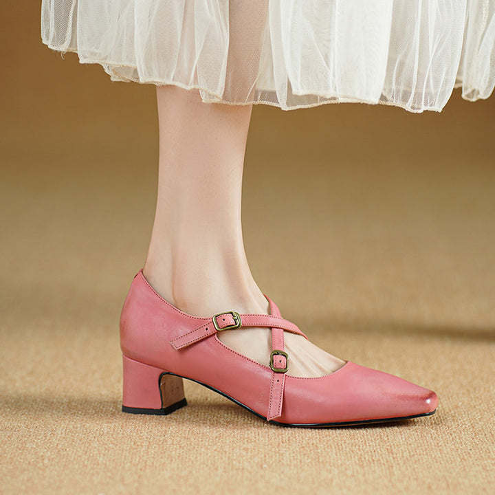 Auri Genuine Leather Heels