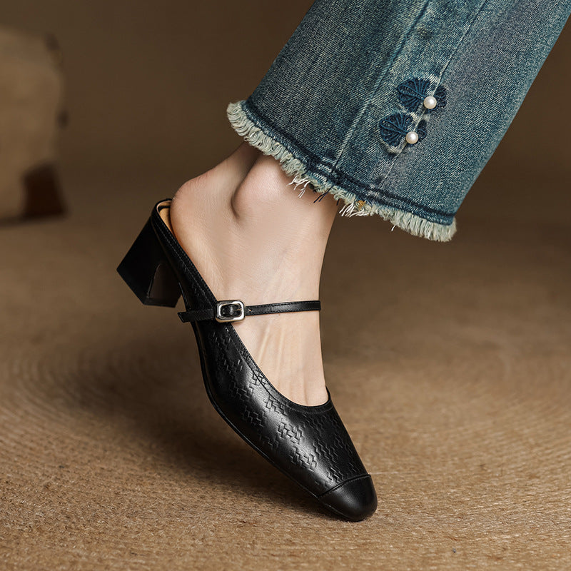 Vivette Genuine Leather Mules