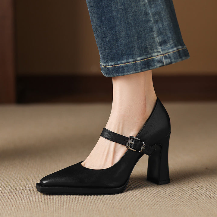 Clara Genuine Leather Heels