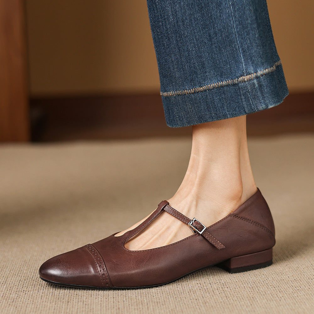 Elina Genuine Leather Flats