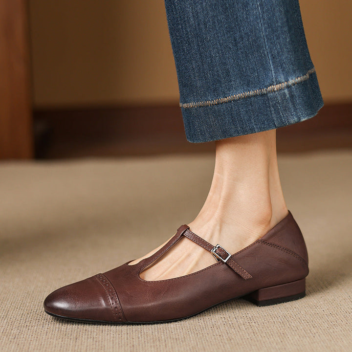 Elina Genuine Leather Flats