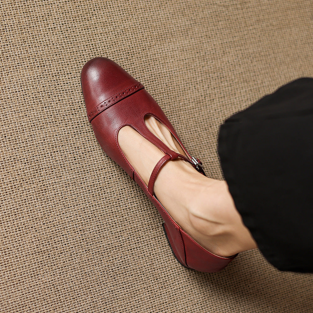Elina Genuine Leather Flats