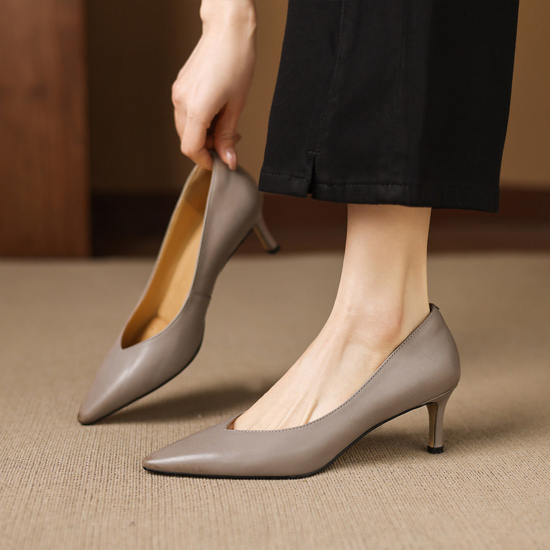 Lenora Genuine Leather Heels