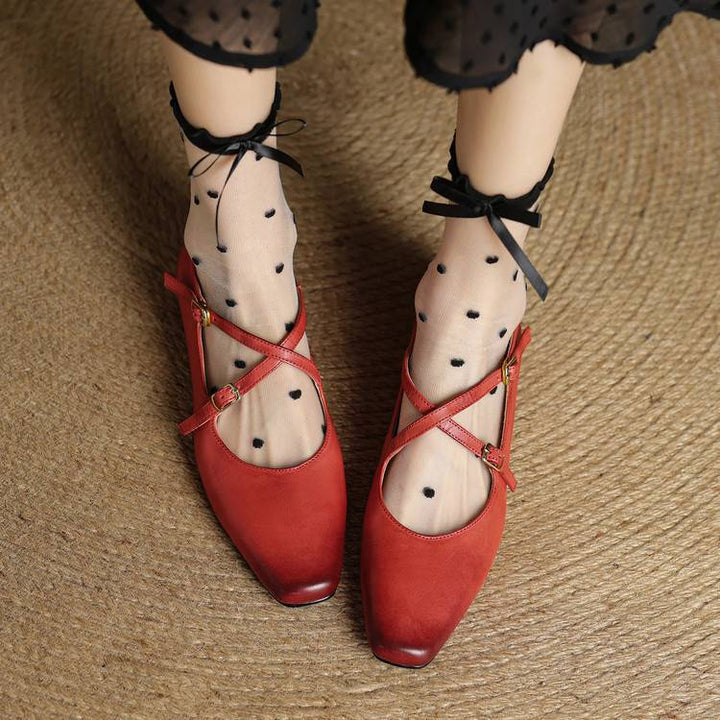 Lavina Genuine Leather Flats