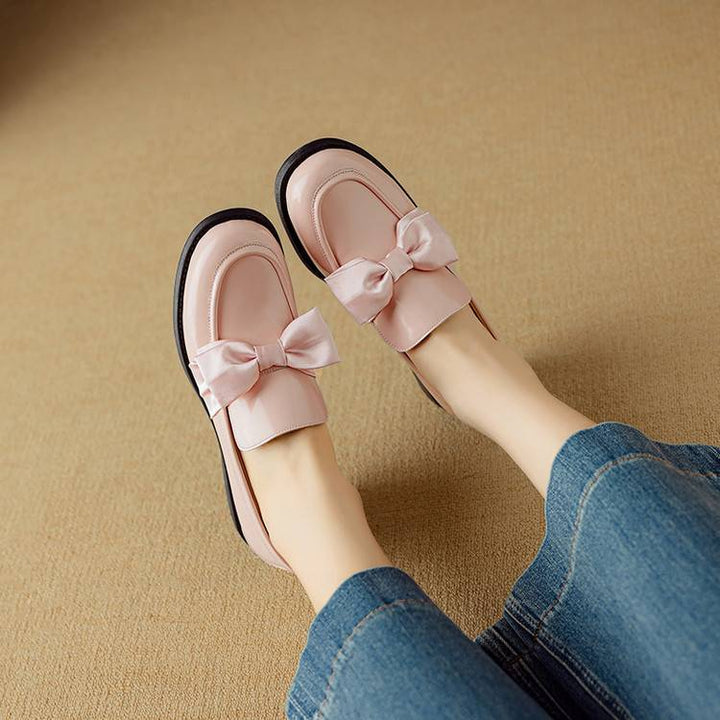 Noemi Genuine Leather Bow Loafers