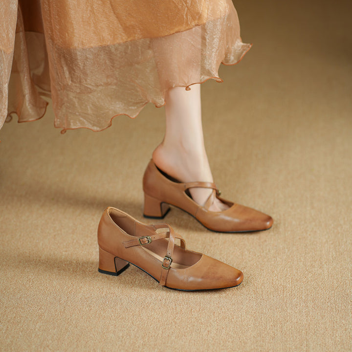 Auri Genuine Leather Heels