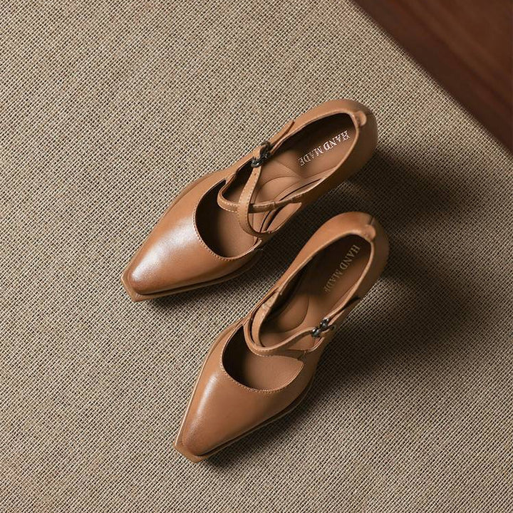 Elva Genuine Leather Heels