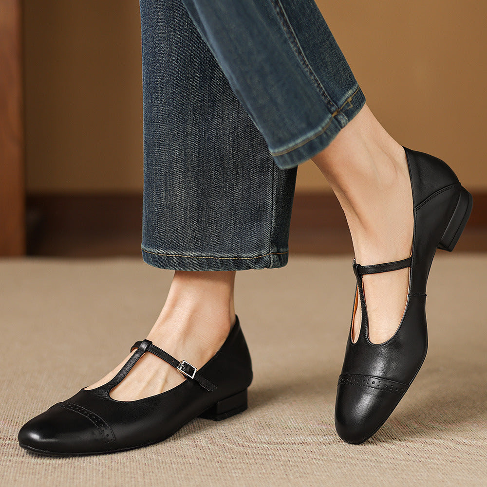 Elina Genuine Leather Flats