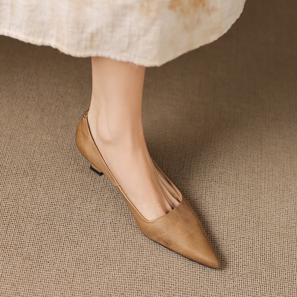 Calina Genuine Leather Heels