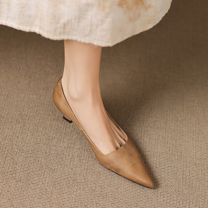 Calina Genuine Leather Heels