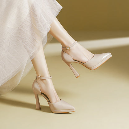 Evette Leather Heels