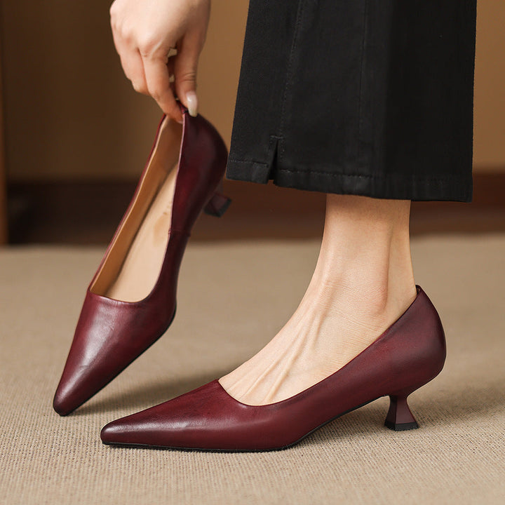 Calina Genuine Leather Heels