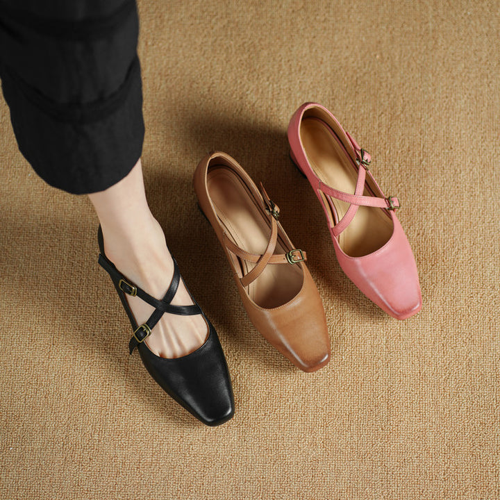 Auri Genuine Leather Heels