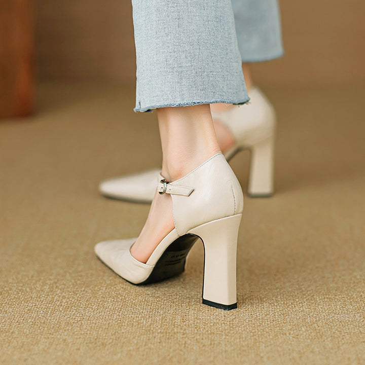 Velinia Genuine Leather Heels