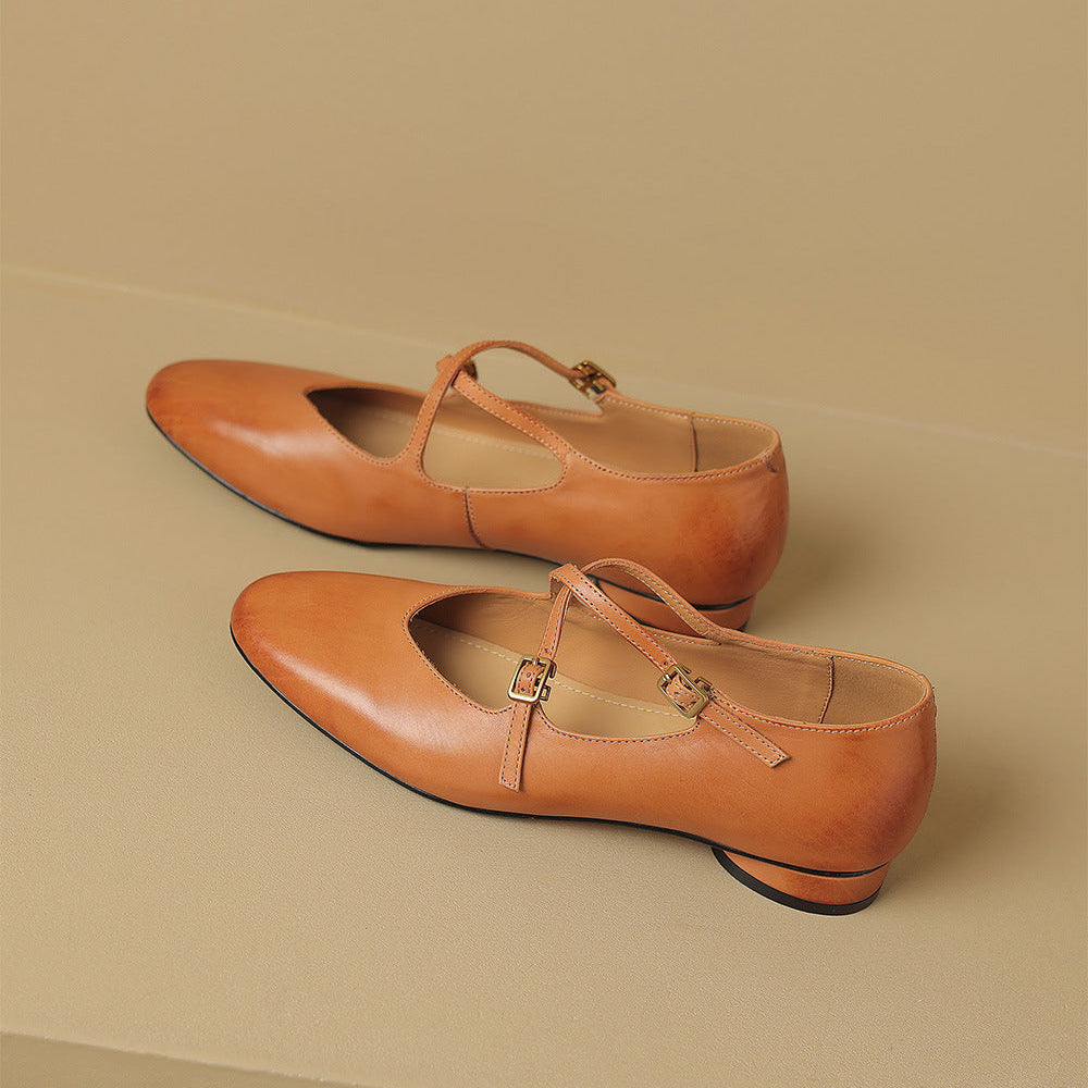 Esmira Genuine Leather Flats
