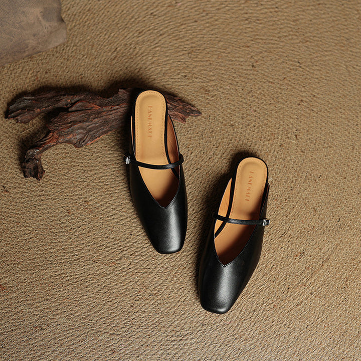 Virela Genuine Leather Mules
