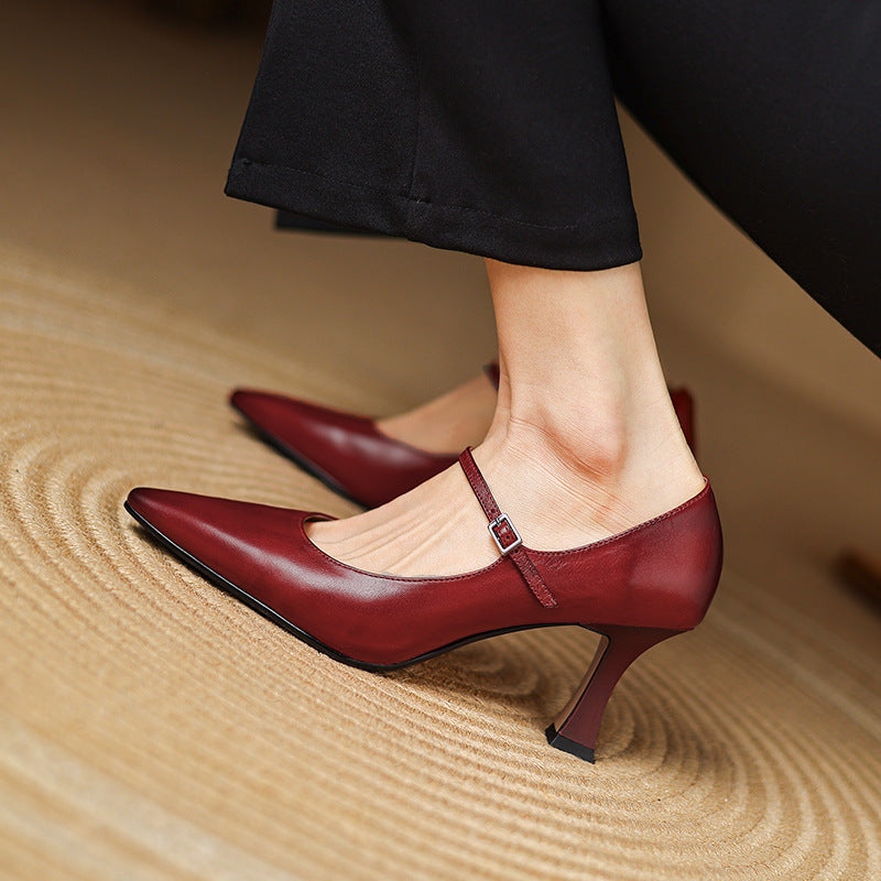 Kath Genuine Leather Heels