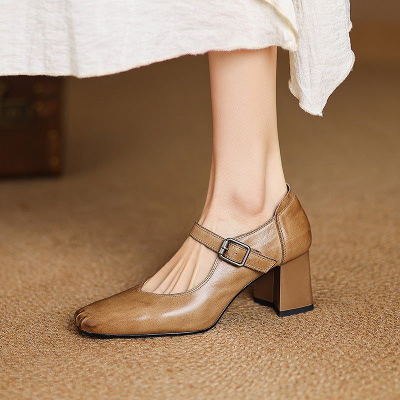 Cira Genuine Leather Heels