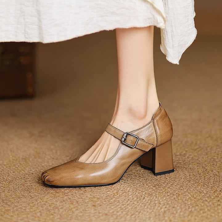 Cira Genuine Leather Heels