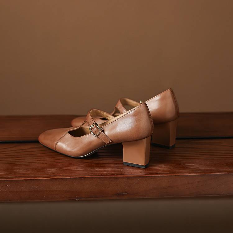 Norina Genuine Leather Heels