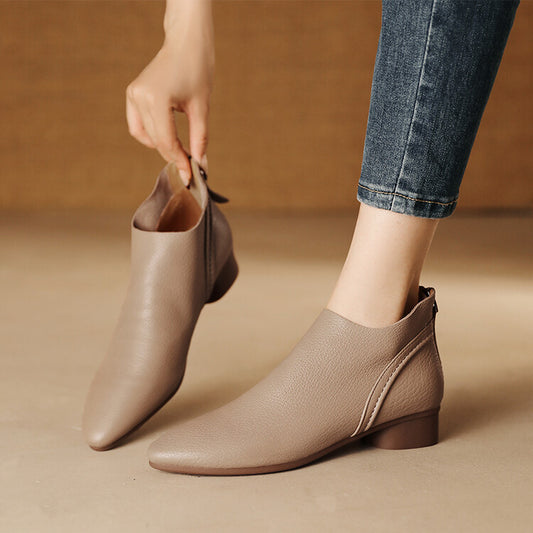 Julia Genuine Leather Ankle Boots