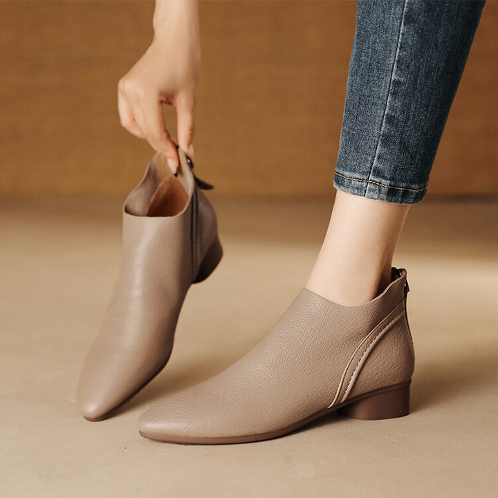 Julia Genuine Leather Ankle Boots